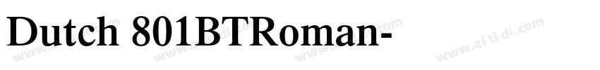 Dutch 801BTRoman字体转换